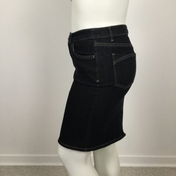👛 (ANY 2/$20) BELLISSIMA Pencil Blue Denim Jean Skirt, 12 - Picture 5 of 9